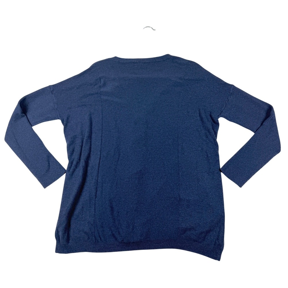 Eileen Fisher Blue Zip Front Cardigan Sweater Women's Size M Lightweight - Picture 5 of 7